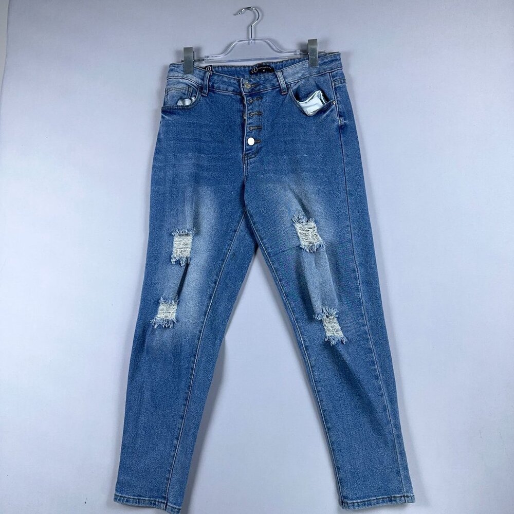 One Republic For All Ankle Jeans Womens Size 10 Button Fly Distressed Blue